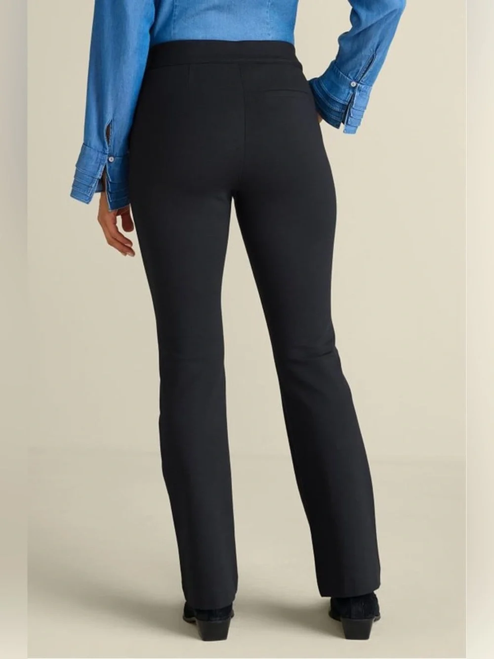 Soft Surroundings Ponte Bootcut Pants- Black